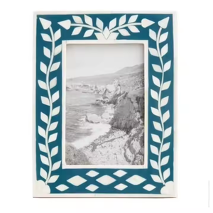 Nouveau style meilleur design cadre photo en bois et résine pour décor de table cadre photo poli à la main avec la meilleure qualité par l'artisanat en croissant - Product Image 1