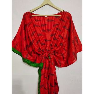 Cổ Điển Ấn Độ Lụa Kaftan Váy Thân Thiện Với Môi Dài Maxi Gown Tay In Cộng Với Sexy Tự Nhiên Vòng Eo Có Thể Giặt Đêm Mặc Cho - Product Image 4