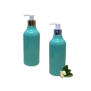 Botellas de plástico para cosméticos con base PET azul de alta calidad al por mayor con logotipo impreso cabeza de bomba embalaje Premium - Product Image 2
