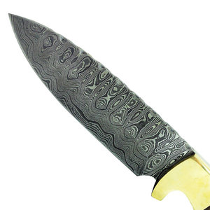 Cuchillos de caza de hoja deslizante OEM personalizados de tendencia superior Acero de Damasco con mango de madera Etiqueta Privada cantidad a granel - Product Image 2