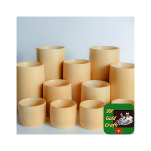 Tasses à café réutilisables en bambou naturel et écologique avec surface lisse, parfaites pour servir de l'eau, du thé et des jus de fruits. - Product Image 6