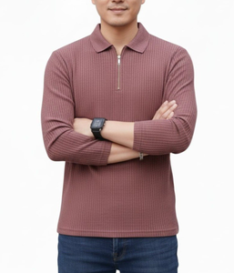 Polo de Manga Larga para Hombre, Cierre de Cremallera 1/4, Cuello Piqué, 50% Algodón/50% Poliéster, 220 GSM, Corte Regular, Varias Opciones de Color - Product Image 6
