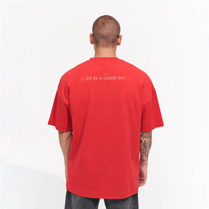 เสื้อยืดคอกลมสำหรับผู้ชายทรงโอเวอร์ไซส์ทำจากผ้าฝ้าย100% น้ำหนักเบาระบายอากาศได้ดีแห้งเร็ว - Product Image 6