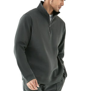 High Quality Zipper Golf Pullover Oversize Cotton <b>Hoodie</b> <b>Plain</b> Turtleneck Unisex Corded Crew Quarter Half Zip Sweatshirt - Product Image 1