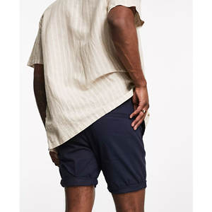 Streetwear Hip Hop Short de sport en coton à séchage rapide et respirant Short mi-long en noir et marine Économisez la couleur personnalisée - Product Image 4