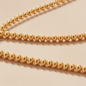 Collar de Cadena de Bolas de Oro Amarillo Macizo de 9K, Joyería Pulida Minimalista de Lujo, OEM para Uso Diario - Product Image 6