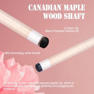 Taco de billar CUEELF Premium de madera de arce canadiense <span class=keywords><strong>rosa</strong></span>, 58 pulgadas, varilla de arce canadiense de 19.5-21 oz, regalo ideal para mujeres y jugadoras de billar. - Product Image 5