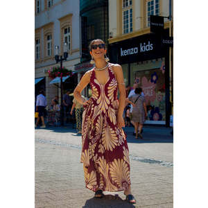ชุดเดรสยาวระดับเข่าผ้าไหมชีฟองหลากสีสไตล์โบฮีเมียน - Product Image 1