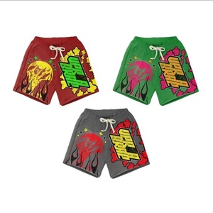 Custom Raw Hem 300gsm Shorts Puff Print Men Vintage Summer Street Wear Acid Wash Shorts Men Thick Cotton Hip Hop Shorts for Men - Product Image 4