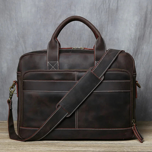 Classic Leather Laptop Messenger Crossbody Protective Portable Durable Office <b>Bag</b> - Product Image 1