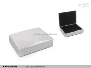 Winko LEWIS Metal Jewelry Trinket <b>Keepsake</b> <b>Box</b> 15X20Cm Trinket <b>Box</b>, Blk Lining, Nickel - Product Image 1