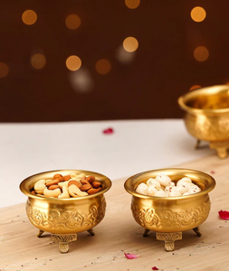 Bol en laiton classique, plateau de service pour fruits secs, martelé, brillant, poli, passe au lave-vaisselle, écologique, prix imbattable - Product Image 1