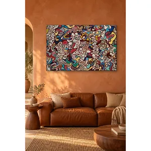 Fida Jean Dubuffet Figures colorées du labyrinthe Impression sur toile - Product Image 3