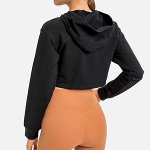 Sudadera con Capucha Corta para Mujer, Talla Grande, Gruesa, con Logotipo Personalizado, 100% Algodón, de Alta Calidad, Precio al por Mayor - Product Image 6