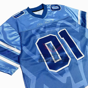 American Football Jerseys Short Sleeve Loose Fit <b>Retro</b> Mesh Breathable High Quality Quick Dry OEM Embroidered Low MOQ Custom - Product Image 3