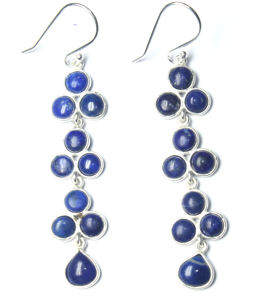 Pendientes colgantes de plata de ley 925 con ajuste de bisel fino turquesa natural piedras preciosas semipreciosas - Product Image 3