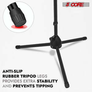 5 Core Mic Stand Floor Height Adjustable <b>Tripod</b> Microphone Stands w Extending Telescoping Boom Arm - Product Image 6