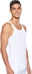Camiseta sin mangas de algodón 100% acanalada para hombre, color blanco, paquete de 6, tallas S-XL - Product Image 3
