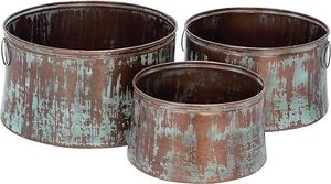 ตะกร้าชุบสังกะสีชุบสังกะสีลายดอกแบบดั้งเดิมสำหรับตกแต่งสวนในบ้านที่ทำจากโลหะชุบสังกะสีปรับแต่งได้ - Product Image 3