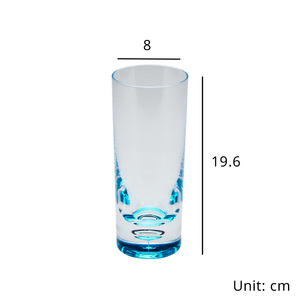 [Holar] Taiwán hizo inastillable 16 onzas Highball Drinkware Plástico transparente Vaso de cristal azul - Product Image 2