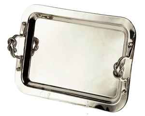 Plateau de service en métal haut de gamme avec poignées à nœud Meilleur design pour le restaurant et la maison Utilisation quotidienne - Product Image 4