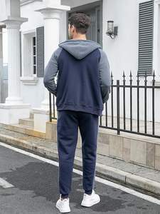 Conjunto de jogging personalizado para hombre a precio de fábrica OEM, conjunto de 2 piezas, sudadera con cremallera completa y joggers, venta al por mayor y listo para enviar - Product Image 4