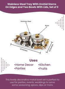 Deux bols assortis en fer et en aluminium avec couvercles hermétiques pour le stockage de collations, d'assaisonnements et d'articles essentiels - Luxe moderne pour le rangement de fête - Product Image 4