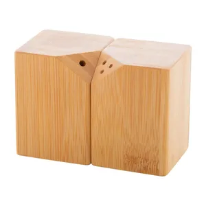 Ensemble sel et poivre en bambou du Kerala, outils écologiques pour herbes et épices - Product Image 1