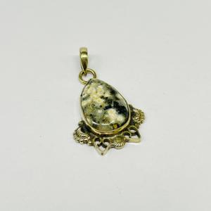 Colgante de jaspe de piel de leopardo natural Colgante de Plata de Ley 925 Piel de leopardo Jasper Piedra preciosa Colgante hecho a mano Joyería de plata - Product Image 2