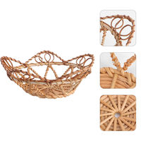 Plateaux de service en rotin et bois faits à la main en forme de fleur 25x25x8cm – Meilleures ventes pour la décoration de la maison, des restaurants, des bars, des hôtels et des mariages