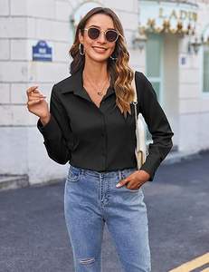 Blusas de Botones Casuales de Alta Calidad para Mujer, Camisas Elegantes de Ajuste Regular y Manga Larga para Oficina con Bordado, Fabricante y Exportador - Product Image 6