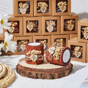 Bougeoirs de mariage rustiques, 24 pièces, cadeaux en bois pour la fête de mariage - Product Image 4
