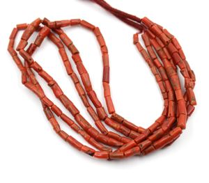 Perles de tube en corail rouge italien naturel de 16 pouces pour la fabrication de bijoux, perles de pierre pour la fabrication de bijoux, qualité supérieure, prix de gros - Product Image 3