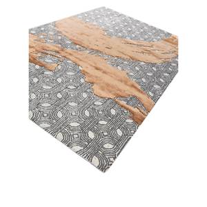 Alfombra Tra-15074 de Lana y Viscosa Hecha a Mano con Diseño Abstracto Rojo y Naranja para el Hogar, para Pasillo y Sala de Estar, Forma Rectangular - Product Image 2