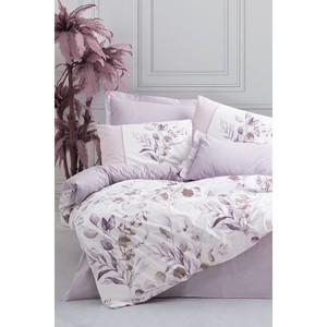 Ensemble de housse de couette double Nadia Lilac, motif floral en coton, modèle Box pour usage domestique - Product Image 1