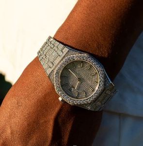 Montre VVS Moissanite Iced Out avec bracelet en silicone noir, montre-bracelet de luxe en diamant avec buste pour homme pour lui, bijoux Hip Hop - Product Image 2