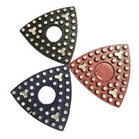 Pad Pengamplas Logam Segitiga Berperekat Hook and Loop dengan Pola Hex Dot + Clover untuk Beton dan Batu