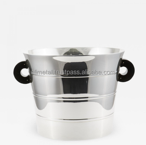 Seau à Champagne en acier inoxydable moderniste personnalisable, refroidisseur de vin ou seau à glace pour les fêtes intérieures et extérieures - Product Image 1