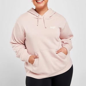 Manufacturers' Custom Logo <b>Pink</b> Fleece Pullover Hooded <b>Sweatshirts</b> Breathable Women's Sports Street Training Jogging for Winter - Product Image 3
