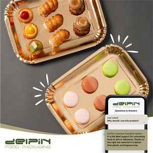 Made in Italy Bandeja Rectangular Desechable Ecológica de Cartón Dorado Diferentes Tamaños Vendido en KG Listo Para Enviar - Product Image 5