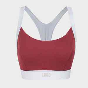 Nouveau haut de sport personnalisé pour l'entraînement, bretelles contrastées, col en U contrasté, soutien-gorge de sport actif, soutien-gorge de sport confortable à maintien élevé - Product Image 2