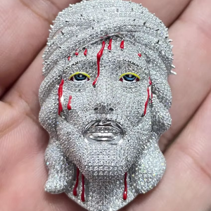 Hip Hop Moissanite Diamante Iced Out Jesús Colgante 925 Encantos de plata esterlina - Product Image 1