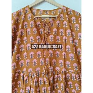 Cổ Điển Hoa In Maxi Dress Handmade Bohemian Trang Phục Bãi Biển Wera Mới Thiết Kế Khối In Bông Ăn Mặc Thoải Mái May Mặc - Product Image 3