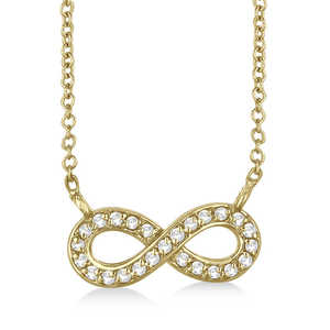 Collar con Colgante Infinito de Oro Amarillo de 14K con Diamantes de 0.20ct Engastados en Pavé - Product Image 2