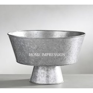 Galvanized <b>Bowls</b> Indoor Tableware Theme Japanese Antique Fruits Storage Food <b>Bowl</b> Home Decorative <b>Bowl</b> With Wooden Handle - Product Image 2