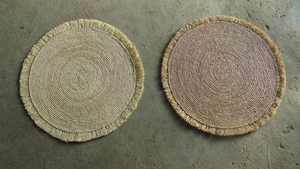 BOHO Kitchen Table Decor Set Eco-Friendly Raffia Fiber Custom Printed <b>Woven</b> <b>Placemats</b> Coasters Office Coffee Dining Party - Product Image 6