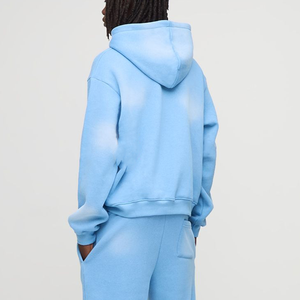 Vente en gros de sweats à capuche à fermeture éclair 100% coton surdimensionnés pour homme, délavés à l'acide, vêtements d'hiver, sweat à capuche pour homme avec épaules tombantes - Product Image 4