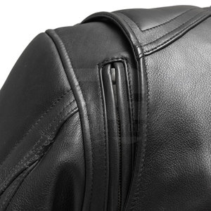Chaqueta de Motociclista de Cuero Negra para Hombre, Impermeable, Transpirable, de Invierno, con Cuello Mao, Cierre de Cremallera, Estilo Motero - Product Image 5