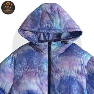 2025 Good Supplier OEM ODM Service Durable Starry Sky <b>Tie</b>-Dye Pattern Long Sleeve Casual Padded Canvas Coat Autumn Winter - Product Image 5