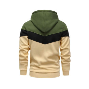 Sweats à capuche et sweatshirts surdimensionnés sport avec fermeture éclair en coton et polyester bicolore avec logo personnalisé pour hommes - Product Image 1